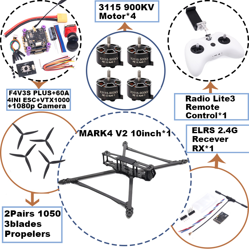 MARK4 V2 10inch F4V3S/F4V3S PL - đánh giá và giá Drone Racing Flight Controller