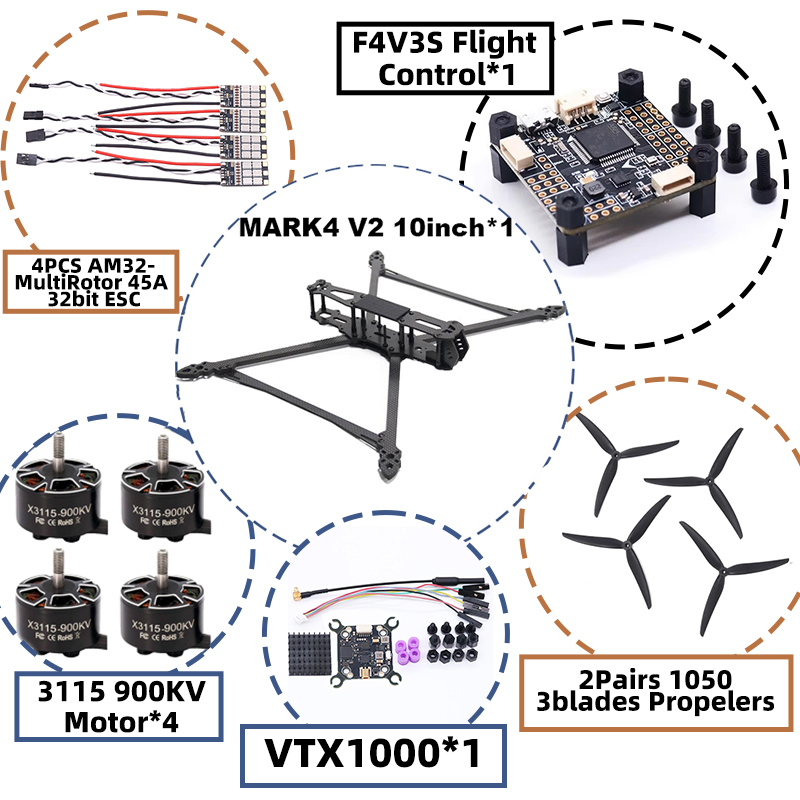 MARK4 V2 10inch F4V3S/F4V3S PL - đánh giá và giá Drone Racing Flight Controller